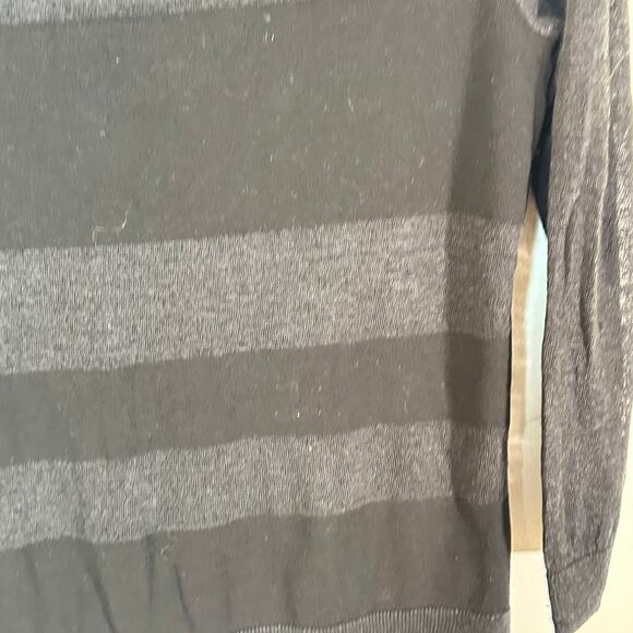 Theory linen blend‎ semi sheer striped top woman’s S GUC neutral capsule - Picture 6 of 11